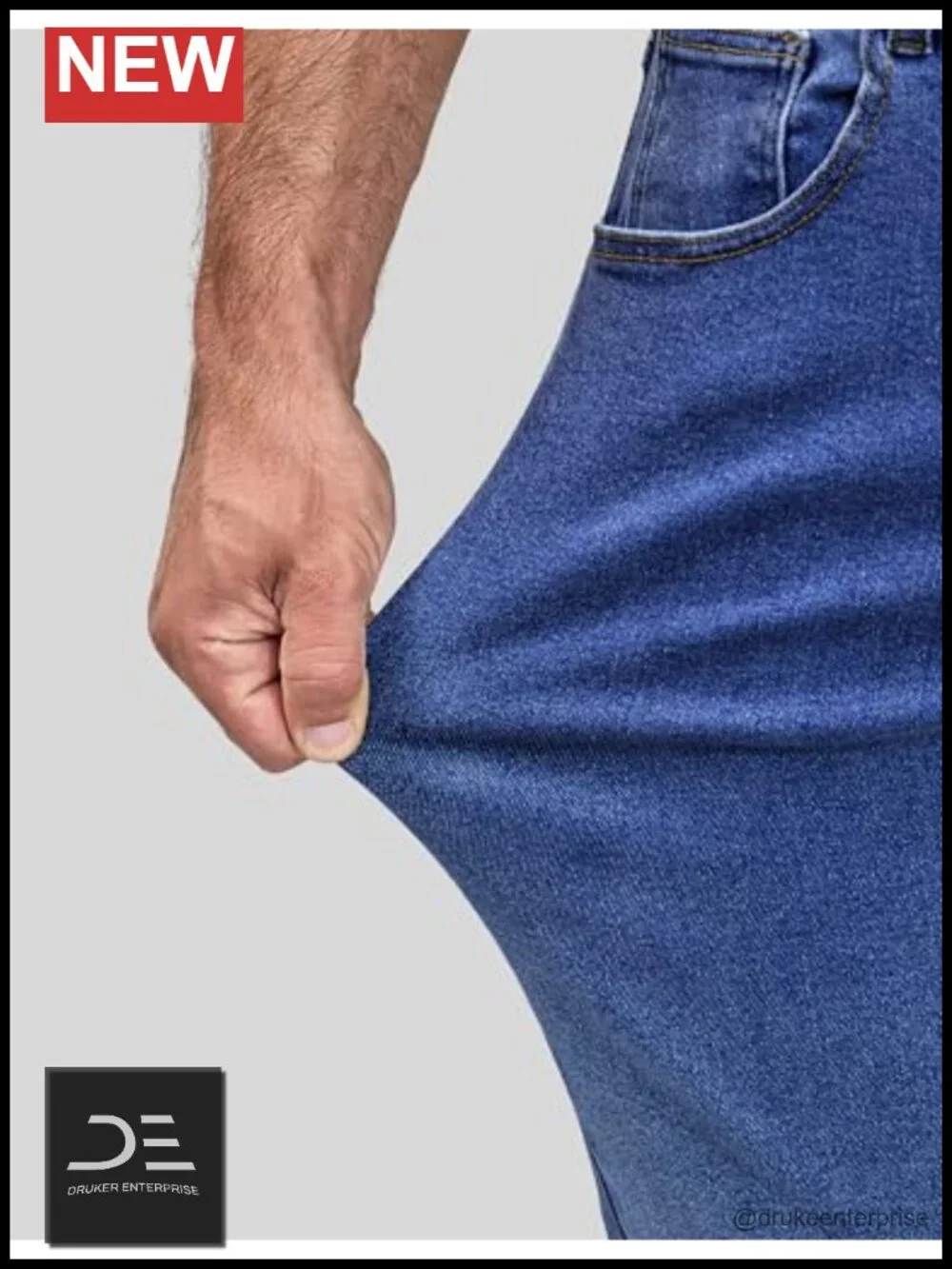 Men's Stretch Jeans Straight Leg Regular Fit 5-Pocket Flex Denim Pants